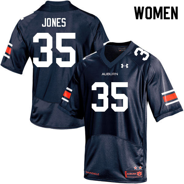 Women #35 Justin Jones Auburn Tigers College Football Jerseys Sale-Navy